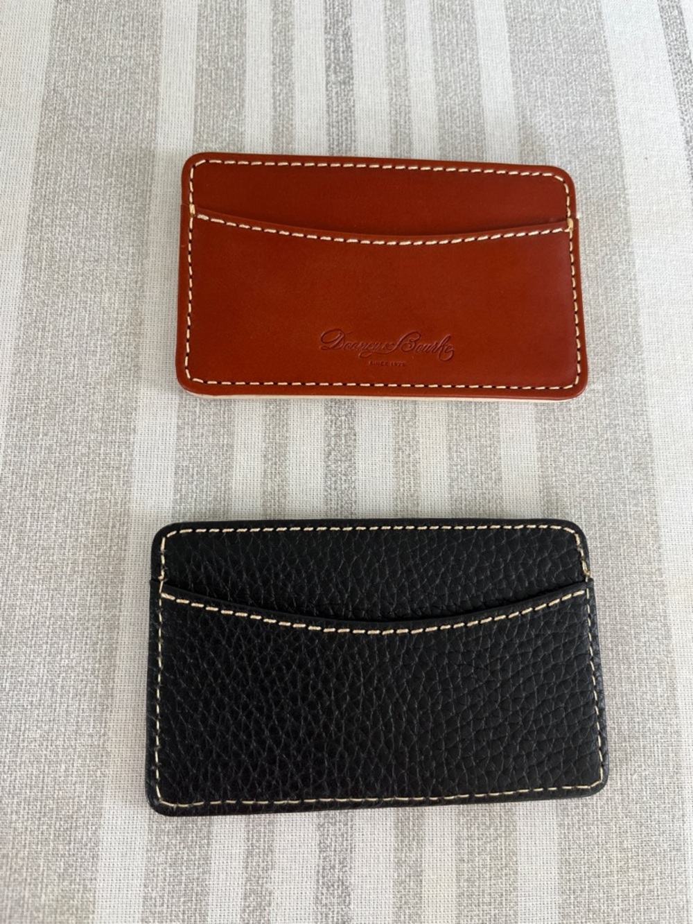 Dooney & Bourke Leather Card Holder in Brown and Black